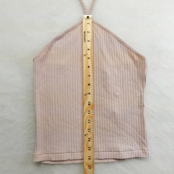 Me To We Knit Halter Top Womens Neck Tie Strap Pink Pacsun Size M - Picture 3 of 8